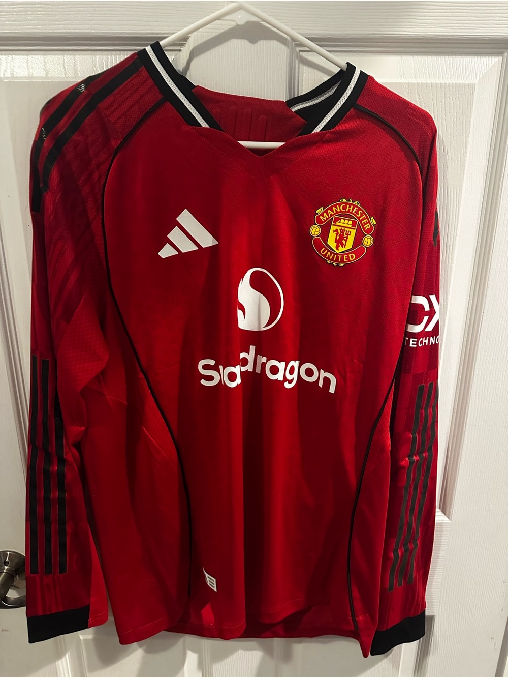 adidas Manchester United 25/26 Authentic Long Sleeve Jersey Men’s L NWT JP3022